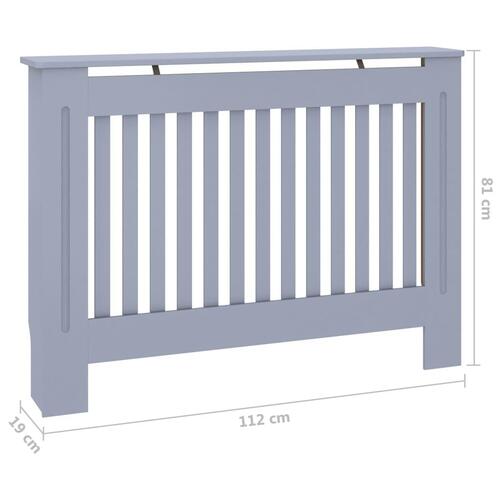 Radiatorskjuler 112x19x81,5 cm MDF antracitgrå