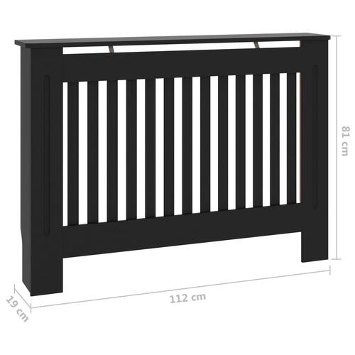 Radiatorskjuler 112x19x81,5 cm MDF sort