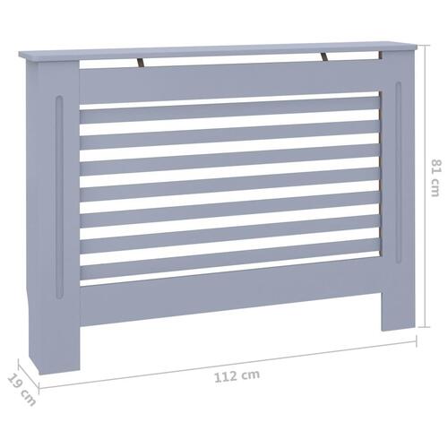 Radiatorskjuler 112x19x81,5 cm MDF antracitgrå