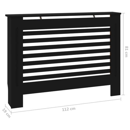 Radiatorskjuler 112x19x81,5 cm MDF sort