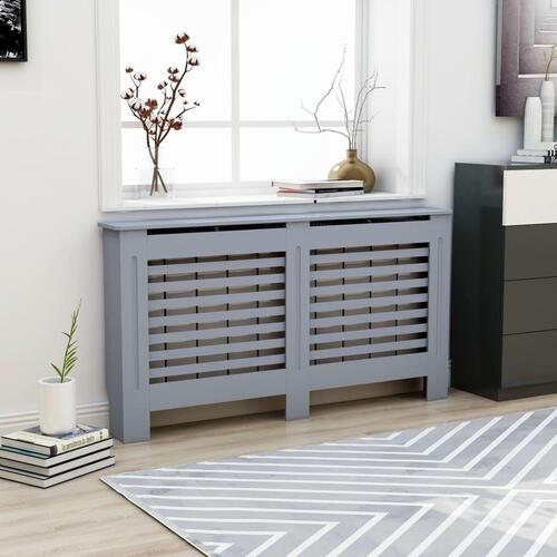 Radiatorskjuler 152x19x81,5 cm MDF antracitgrå