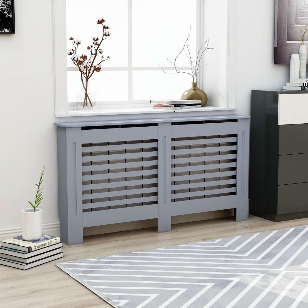 Radiatorskjuler 152x19x81,5 cm MDF antracitgrå