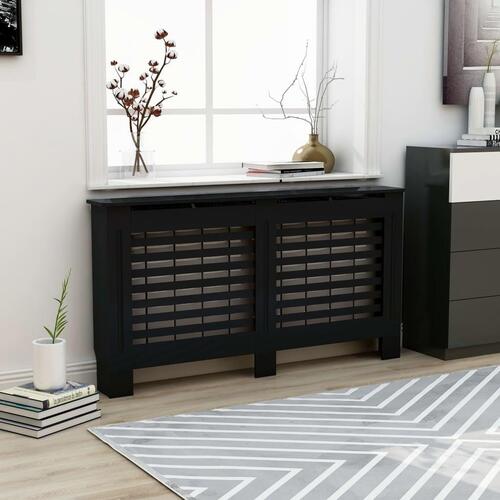 Radiatorskjuler 152x19x81,5 cm MDF sort