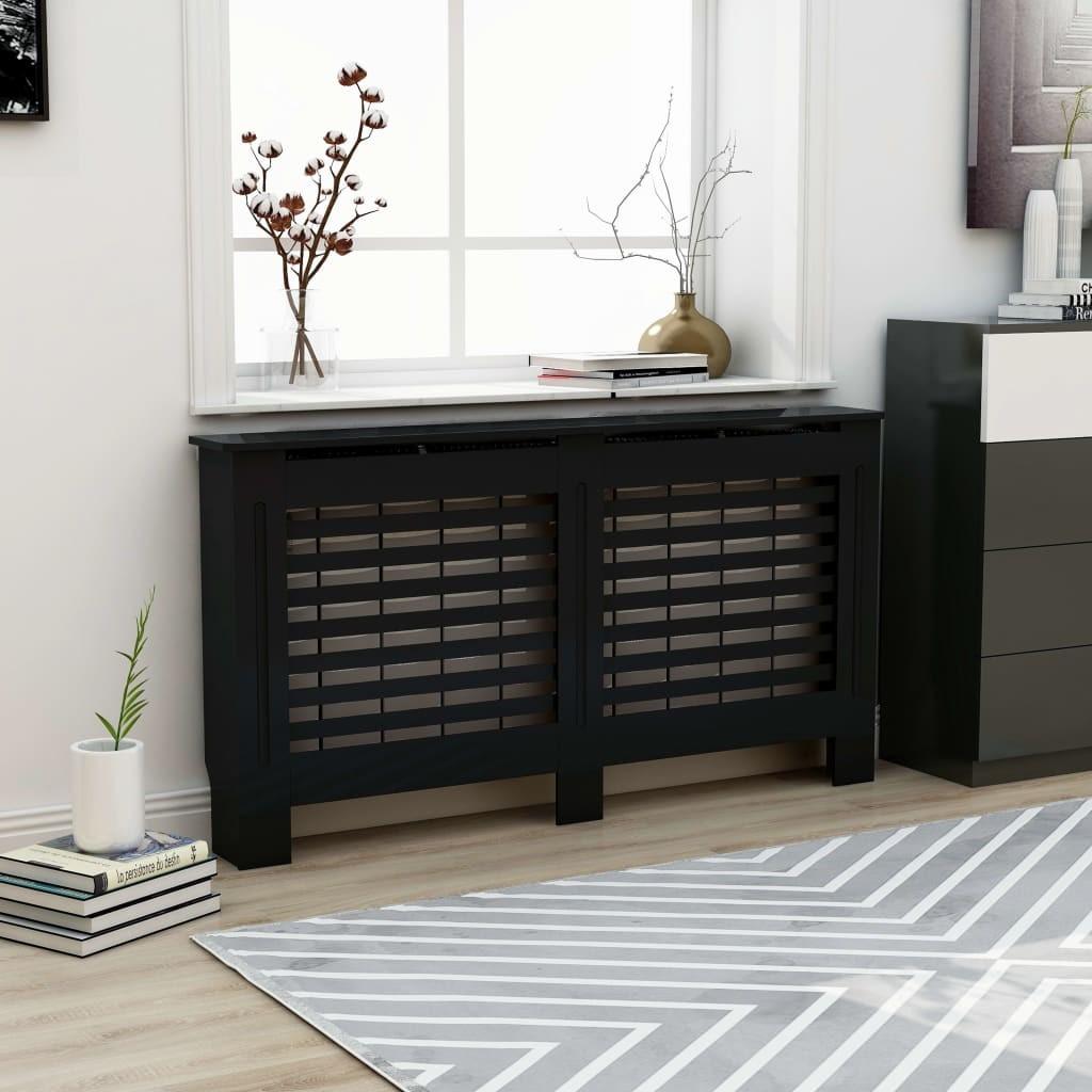 Radiatorskjuler 152x19x81,5 cm MDF sort