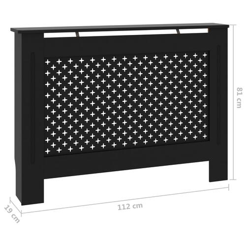 Radiatorskjuler 112x19x81,5 cm MDF sort
