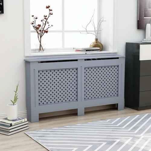 Radiatorskjuler 152x19x81,5 cm MDF antracitgrå