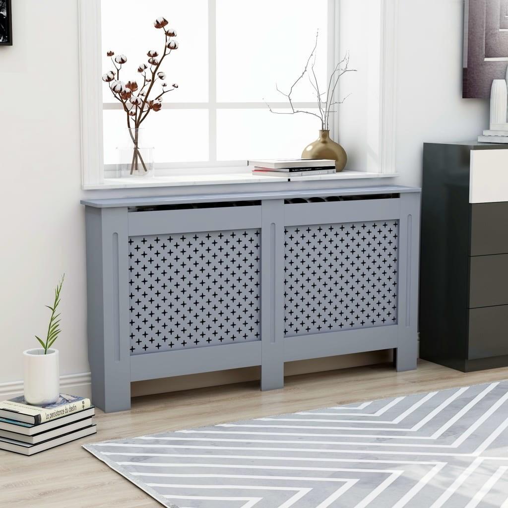 Radiatorskjuler 152x19x81,5 cm MDF antracitgrå