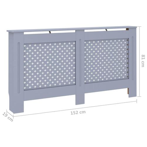 Radiatorskjuler 152x19x81,5 cm MDF antracitgrå