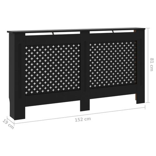 Radiatorskjuler 152x19x81,5 cm MDF sort