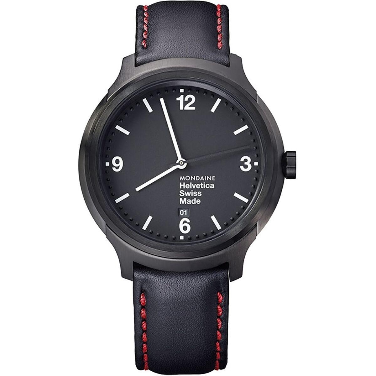 Mondaine Helvetica No. 1 Bold herreur - 43 mm, læderrem