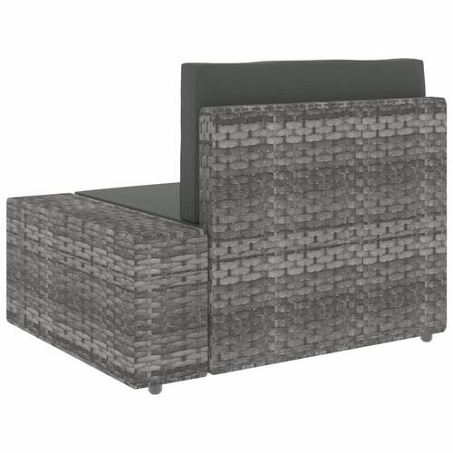 Loungesæt til haven 5 dele polyrattan grå