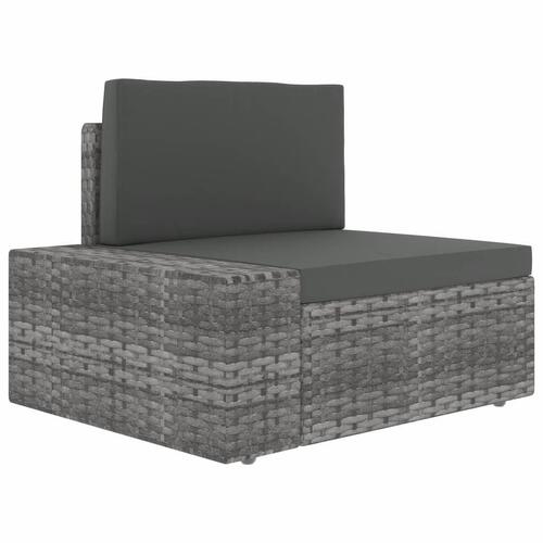 Loungesæt til haven 5 dele polyrattan grå