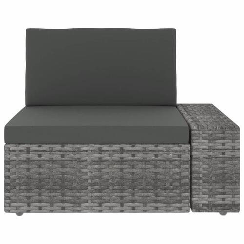 Loungesæt til haven 4 dele polyrattan grå