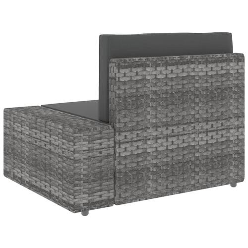 Loungesæt til haven 4 dele polyrattan grå