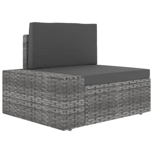 Loungesæt til haven 4 dele polyrattan grå