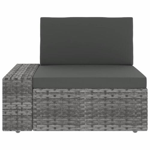 Loungesæt til haven 4 dele polyrattan grå