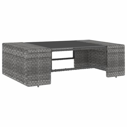 Loungesæt til haven 7 dele polyrattan grå