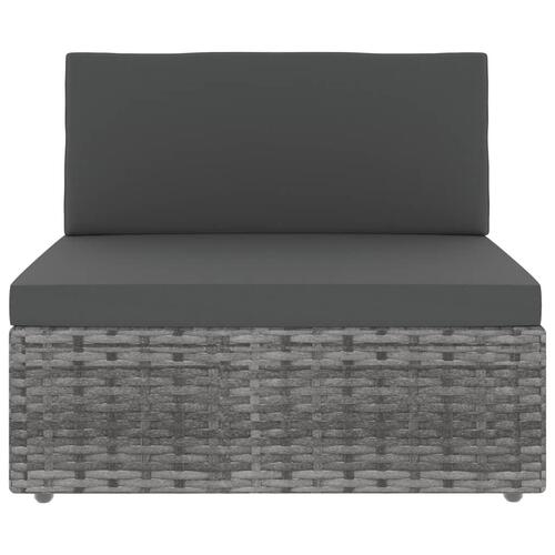Loungesæt til haven 7 dele polyrattan grå