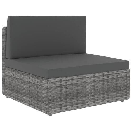 Loungesæt til haven 7 dele polyrattan grå