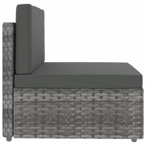 Loungesæt til haven 7 dele polyrattan grå