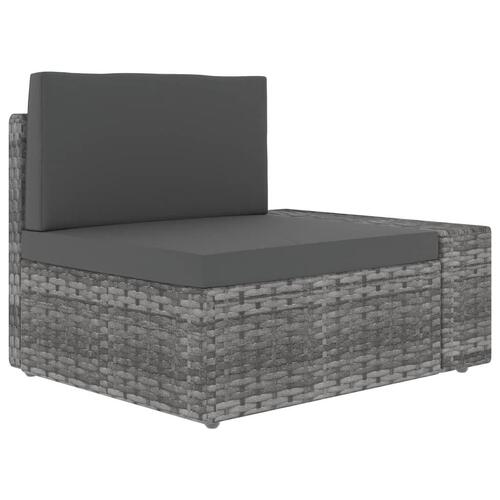 Loungesæt til haven 7 dele polyrattan grå