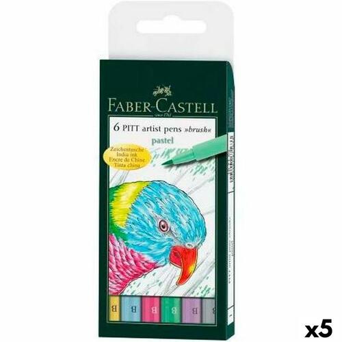 Sæt med Fiberpenne Faber-Castell Pitt Artist Æske Pastel (5 enheder)