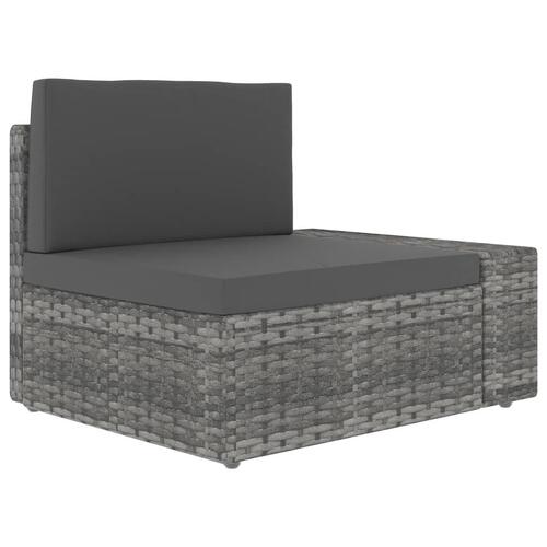 Loungesæt til haven 4 dele polyrattan grå