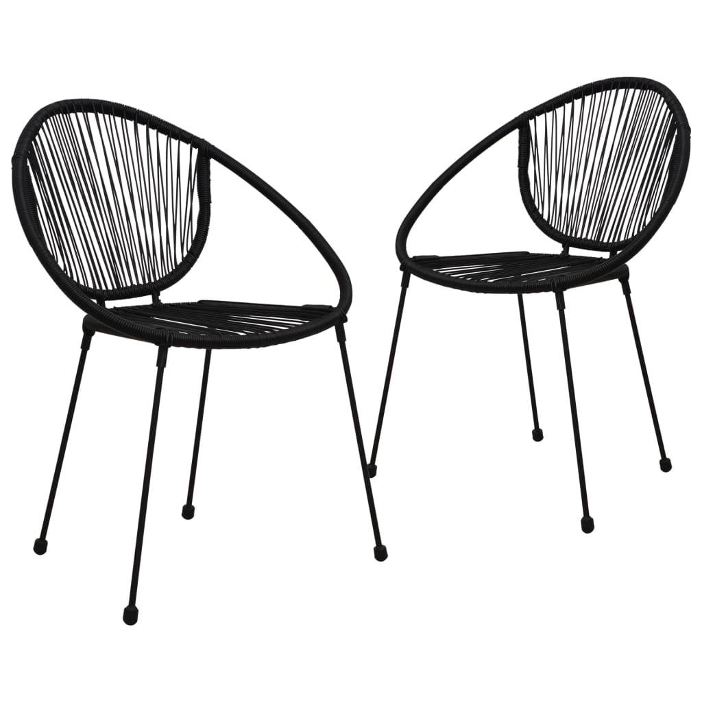 Havestole 2 stk. polyrattan sort billede