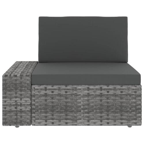 Loungesæt til haven 7 dele polyrattan grå