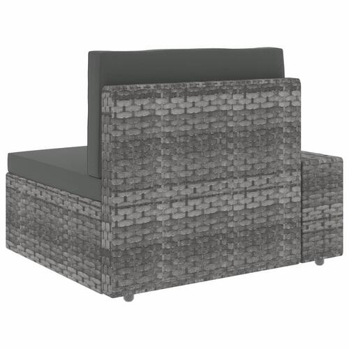 Loungesæt til haven 7 dele polyrattan grå