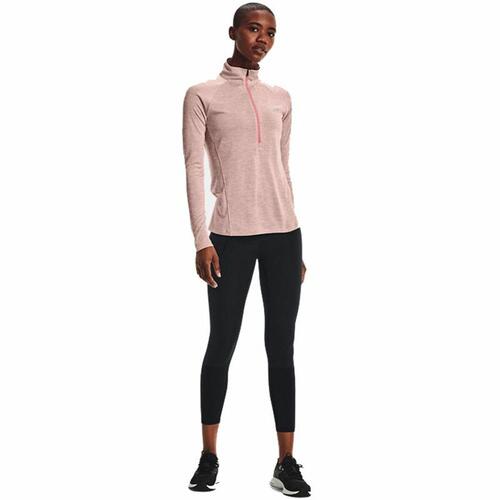 Kortærmet T-shirt til Kvinder Under Armour Tech 1/2 Zip Pink L