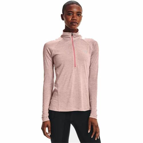 Kortærmet T-shirt til Kvinder Under Armour Tech 1/2 Zip Pink L