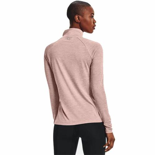 Kortærmet T-shirt til Kvinder Under Armour Tech 1/2 Zip Pink L