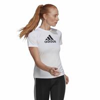 Kortærmet T-shirt til Kvinder Adidas Primeblue D2M Logo Sport Hvid XS