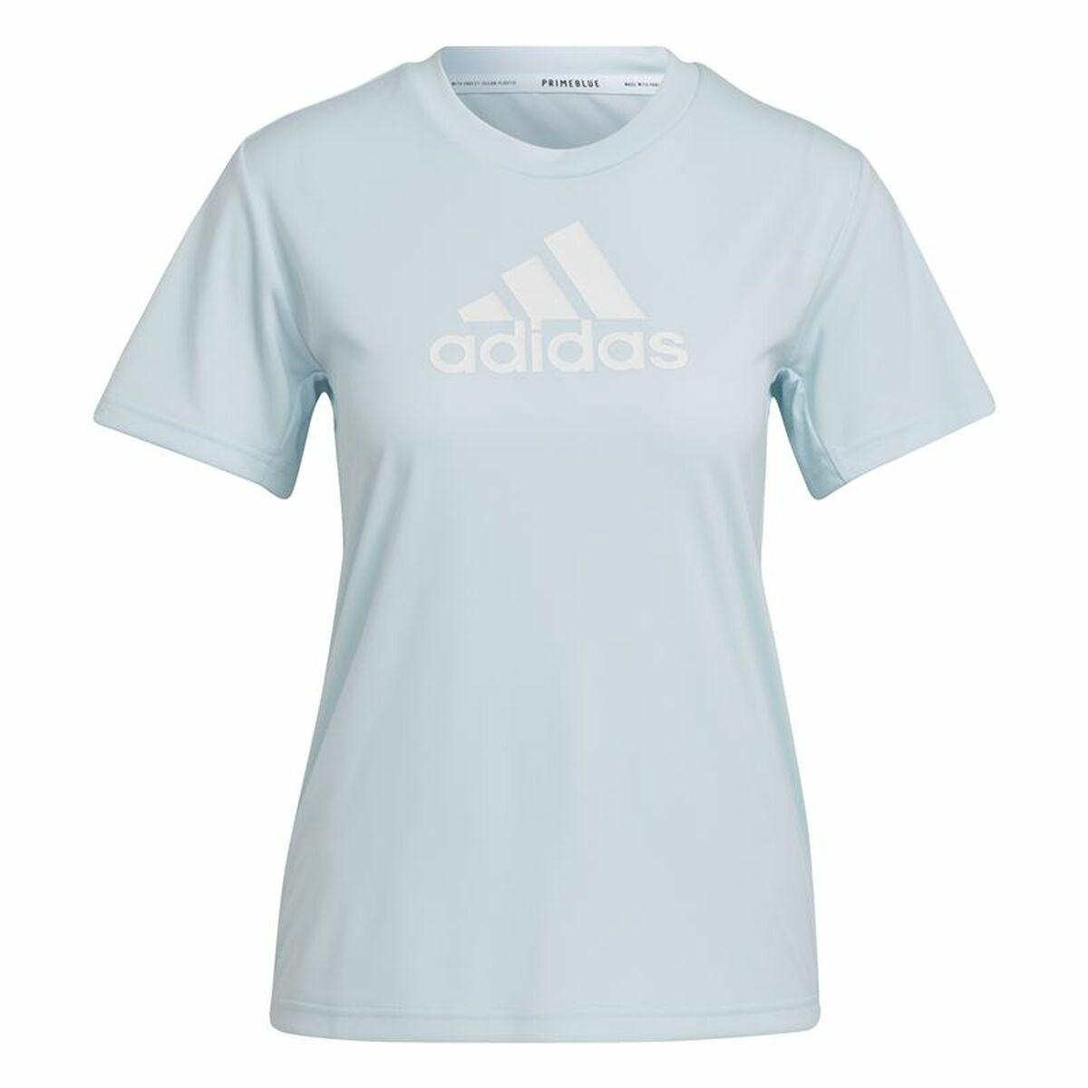 Kortærmet T-shirt til Kvinder Adidas Move Logo Sport Cyan XS