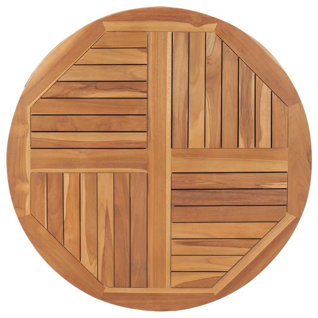 Bordplade 2,5 cm 90 cm rund massivt teaktræ