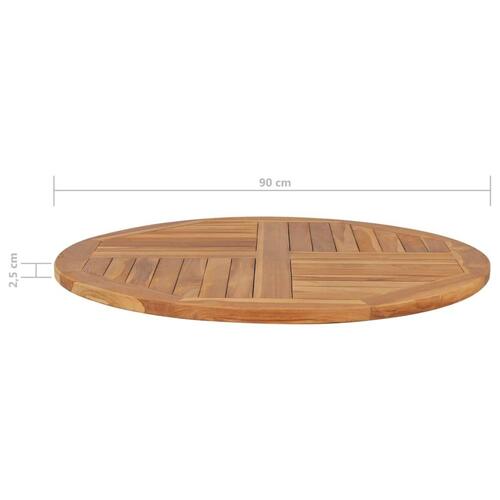 Bordplade 2,5 cm 90 cm rund massivt teaktræ