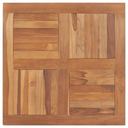Bordplade 80x80x2,5 cm firkantet massivt teaktræ