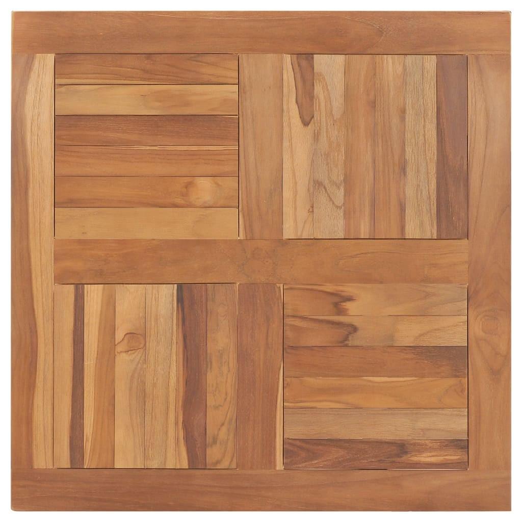 Bordplade 80x80x2,5 cm firkantet massivt teaktræ