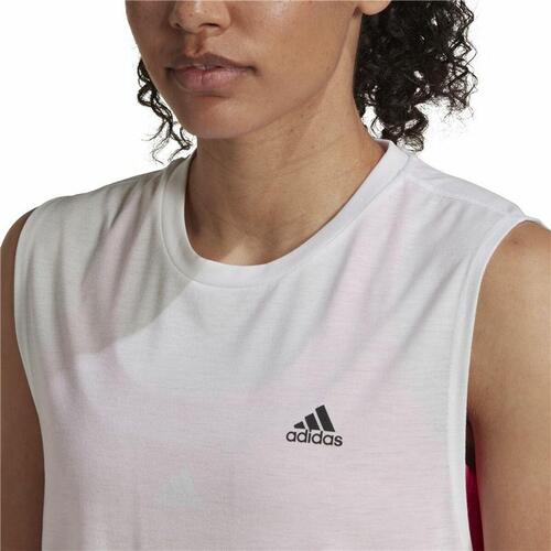 T-shirt til Damer uden Ærmer Adidas Muscle Run Icons Hvid M