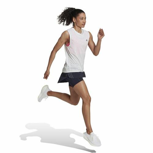T-shirt til Damer uden Ærmer Adidas Muscle Run Icons Hvid M