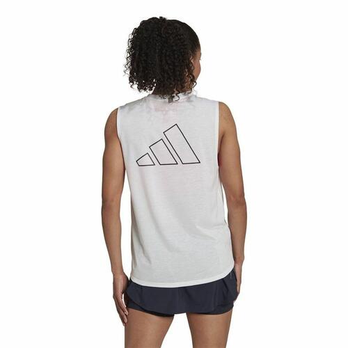 T-shirt til Damer uden Ærmer Adidas Muscle Run Icons Hvid M