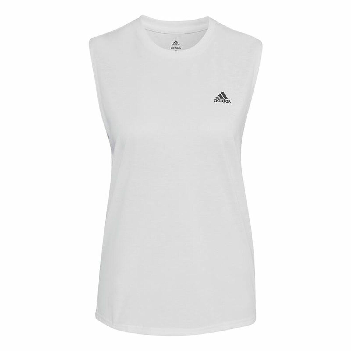 T-shirt til Damer uden Ærmer Adidas Muscle Run Icons Hvid XS