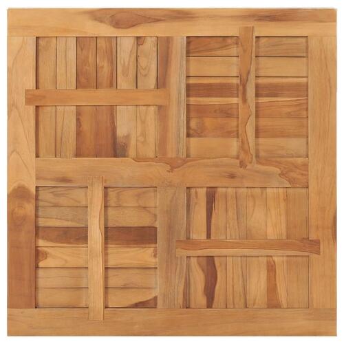 Bordplade 80x80x2,5 cm firkantet massivt teaktræ
