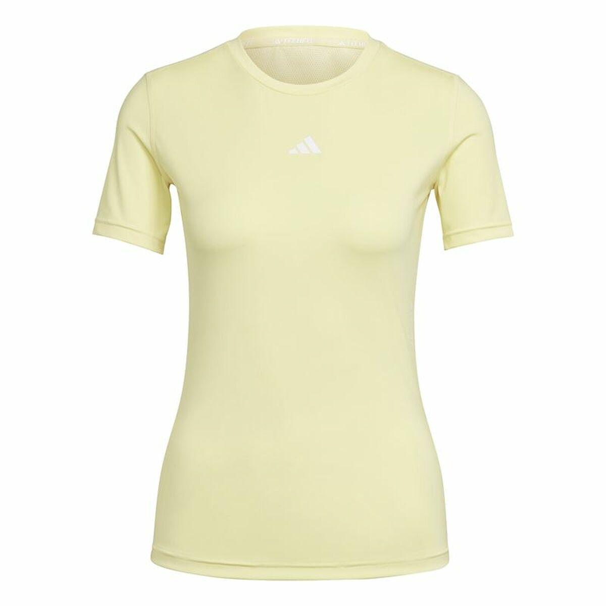 Kortærmet T-shirt til Kvinder Adidas Techfit Training Gul M