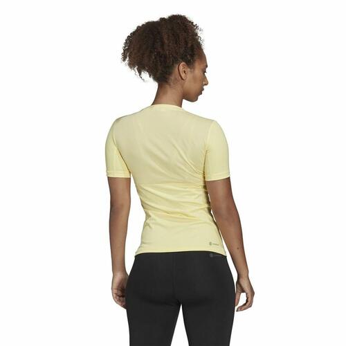 Kortærmet T-shirt til Kvinder Adidas Techfit Training Gul S