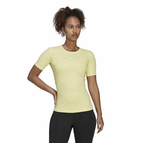 Kortærmet T-shirt til Kvinder Adidas Techfit Training Gul S