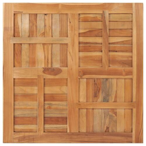 Bordplade 90x90x2,5 cm firkantet massivt teaktræ