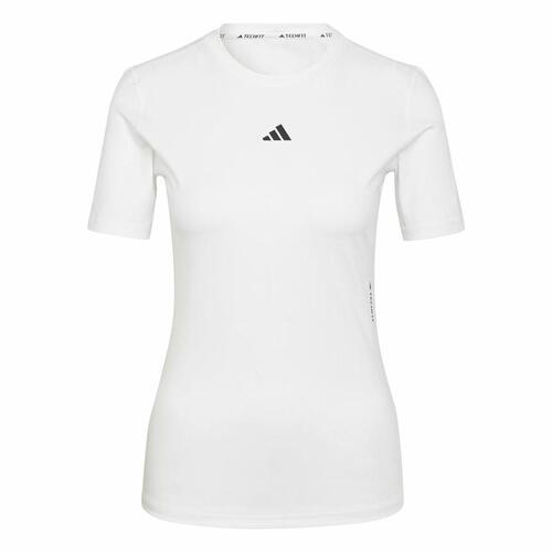 Kortærmet T-shirt til Kvinder Adidas Techfit Training Hvid M
