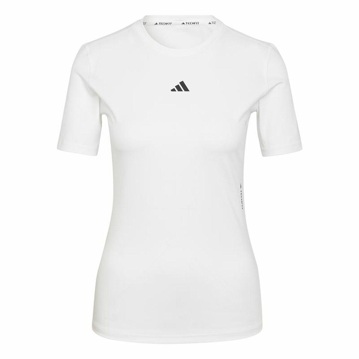 Kortærmet T-shirt til Kvinder Adidas Techfit Training Hvid M